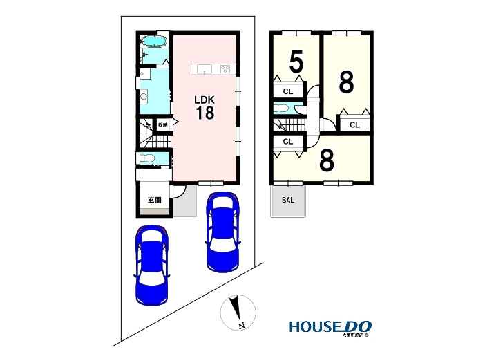 売土地　大東市野崎4丁目（建築条件無し更地渡し）の参考プラン|参考プラン例です。