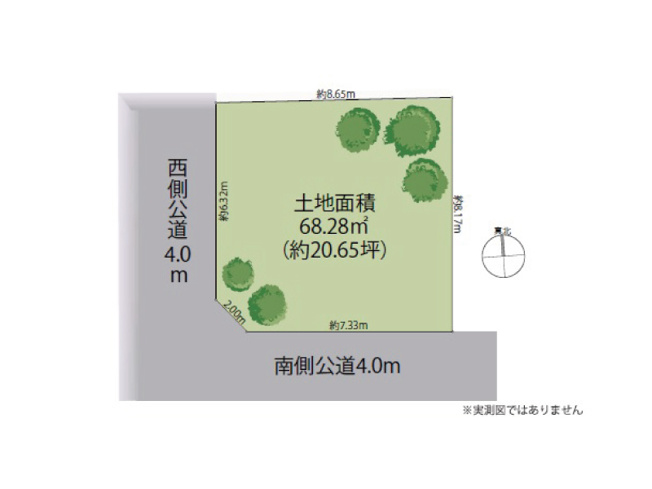 【区画図】 | 板橋区徳丸3丁目　新築一戸建住宅　全1棟　（成増店） | 開放感のある南西角地の為、陽当りや通風が良好