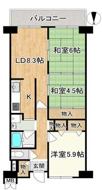 【間取り】 | ルネ住之江