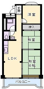 【間取り】 | グリーンコーポ緑地公園第2
