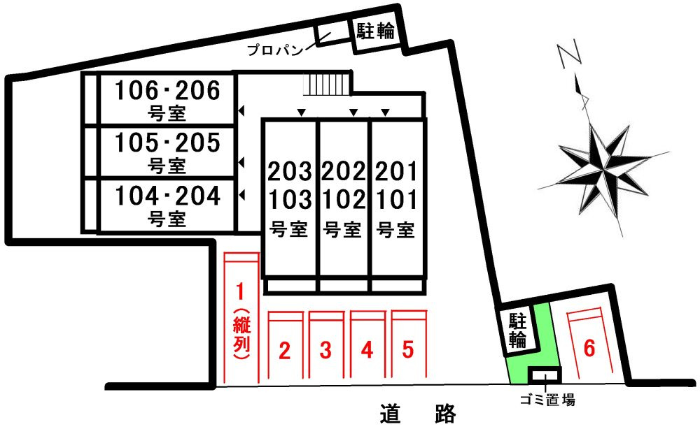 プランドールの区画図|駐車場