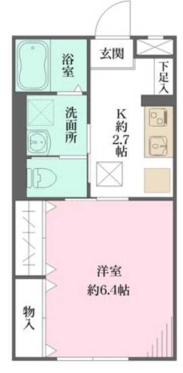 メゾン・レイカ　礼金０　独立洗面台　バイク置き場の間取り