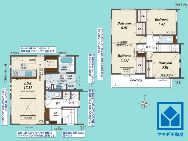 宇治市伊勢田町砂田　2期　1号棟の間取り