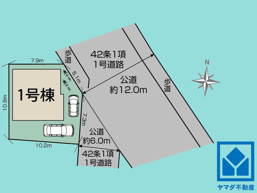 宇治市伊勢田町砂田　2期　1号棟の区画図