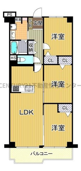 【間取り】 | ユニハイム市岡２