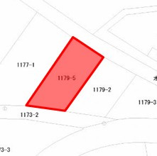 桐生市境野町1丁目土地の区画図