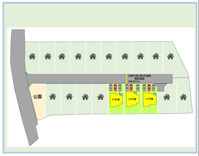 よかタウン／合志市合生3期／１６号棟の区画図