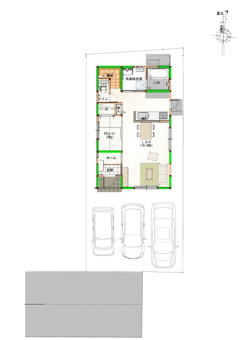 旭天神町　新築戸建　③　【内覧可能】の区画図