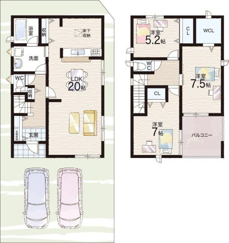 亀岡市千代川町小林　第3期　新築一戸建ての間取り|1号地