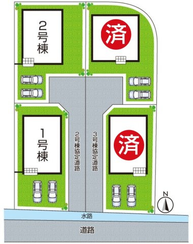 亀岡市千代川町小林　第3期　新築一戸建ての区画図|全4区画