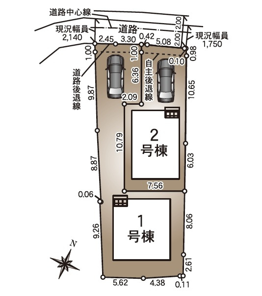 前里　新築戸建　第1　1号棟（全2棟）　の区画図