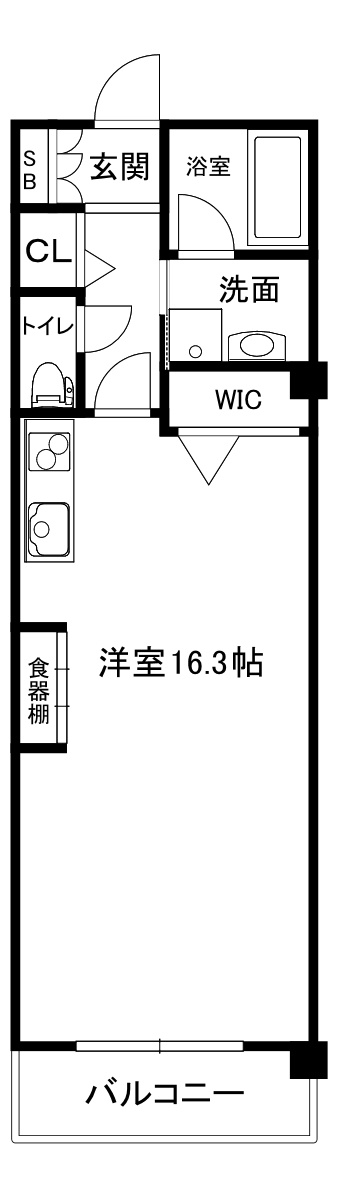 大阪市天王寺区筆ケ崎町の賃貸マンションの間取り