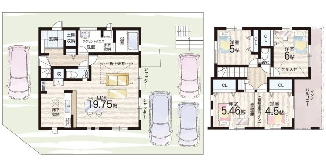 枚方市香里ケ丘　新築一戸建ての間取り|1号地