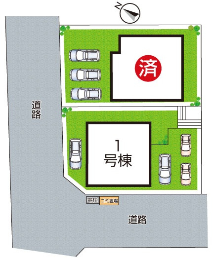 枚方市香里ケ丘　新築一戸建ての区画図|全2区画