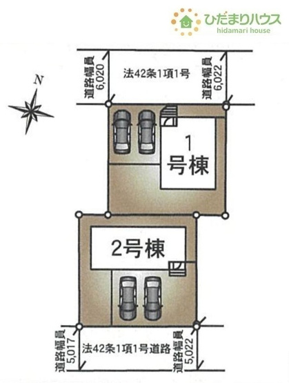 【区画図】 | つくば市安食第1　新築戸建　1号棟 | 時間がない時もらくらくと車の出し入れができる並列駐車場を完備！！（1号棟）