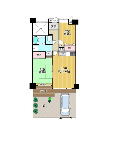 【間取り】 | ブランニード河内小阪　★南向き・上層階