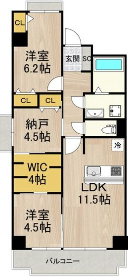 インプルーブ天満橋の間取り