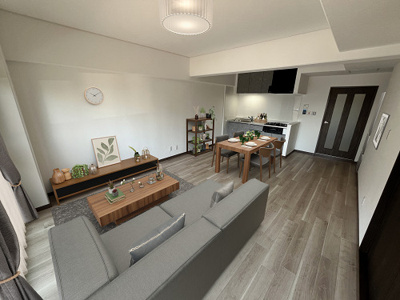 【居間・リビング】 | シャンボール河原町 | 家具はCG加工です。現況優先。
