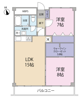 【間取り】 | シャンボール河原町 | ◆令和7年8月リフォーム完了◆　間取り変更（3LDK→2LDK）ウォークインクローゼット新設の綺麗なお部屋です