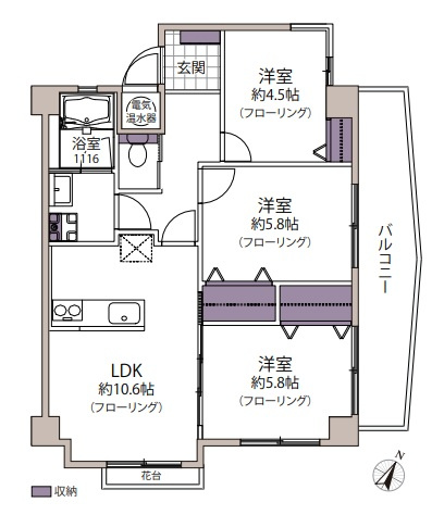 【間取り】 | ロワールマンションロゼ吉塚C棟☆仲介手数料無料☆