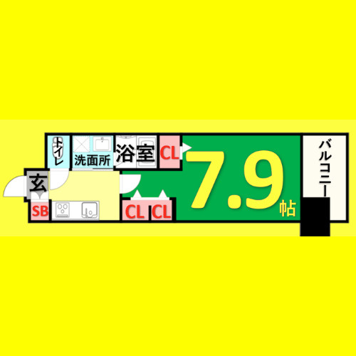 パルティール金山アネックス　名古屋市賃貸　仲介手数料無料の間取り