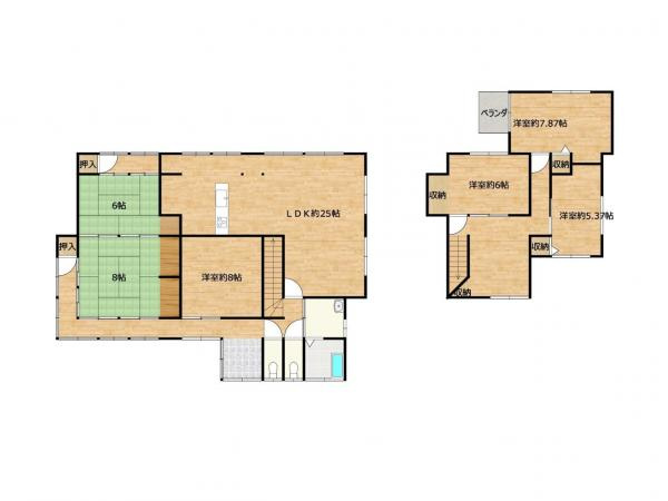 西条市氷見乙1961-8　中古住宅の間取り