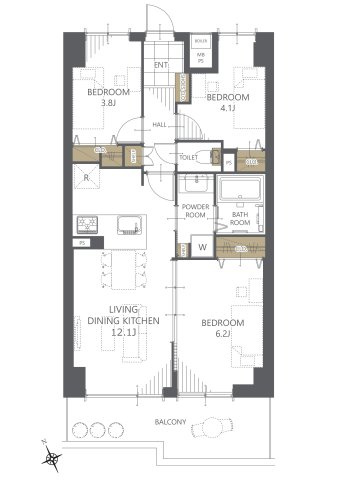 【間取り】パレスヒルズ石名坂 