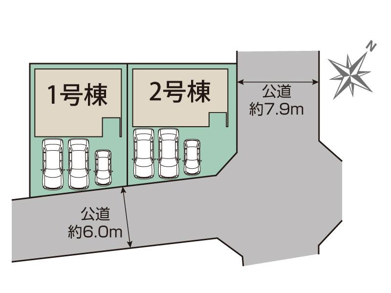 豊明市二村台7丁目33番1『仲介手数料無料』新築戸建ての区画図