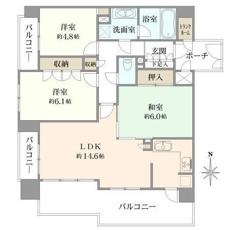 ファインベール守口　3階の間取り