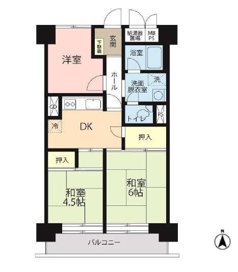 今福スカイハイツ　3階の間取り