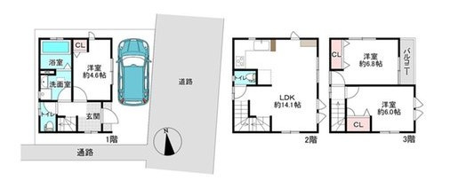 守口市金田町3丁目　新築戸建の間取り