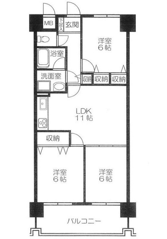ライオンズヒルズ牛田早稲田の間取り