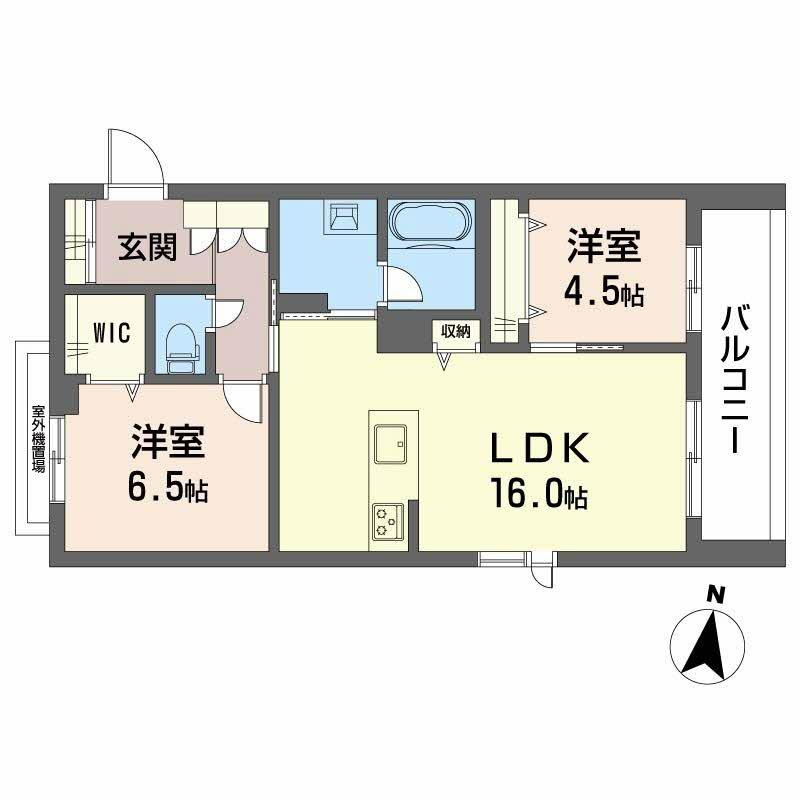 熊本市中央区壺川２丁目の賃貸マンションの間取り