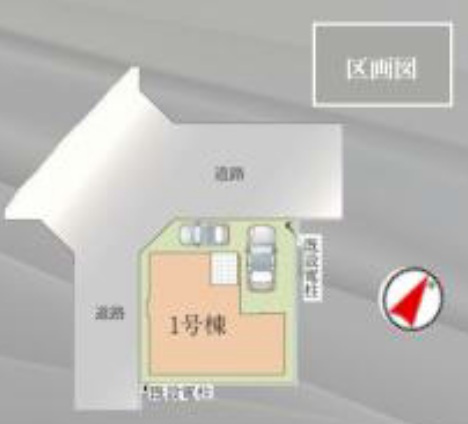 八潮市　大瀬　　新築戸建　　全1棟の区画図|区画図です