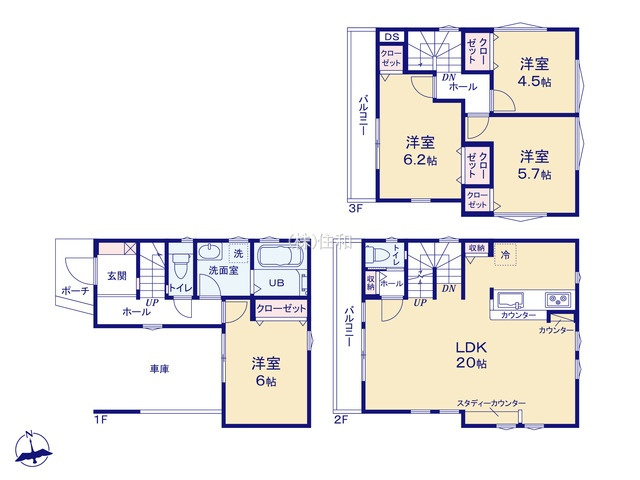 【新築分譲住宅】朝霞市本町2期の間取り