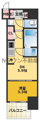 【間取り】 | プレサンスジェネ新栄町駅前葵 | 間取りです。
