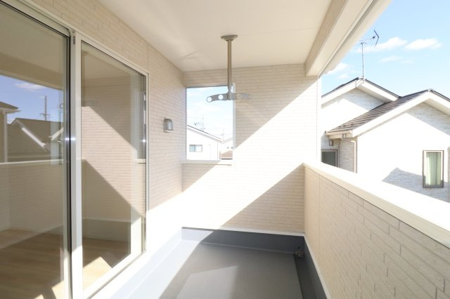 郡山市富田町大徳南第19　　　8号棟　　小山田小学校、郡山第6中学区のバルコニー