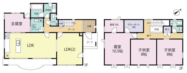 中央区水道町2丁目　中古戸建の間取り|※間取図は現況を優先します。
