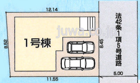 【新築分譲住宅】川越市仙波町の区画図