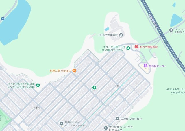三田市つつじが丘南　新築一戸建ての地図