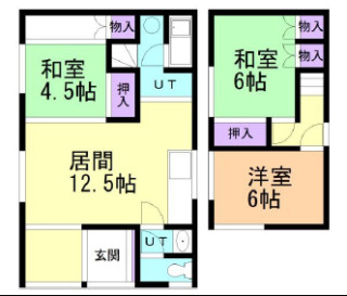 室蘭市御崎町２丁目1-20戸建の間取り