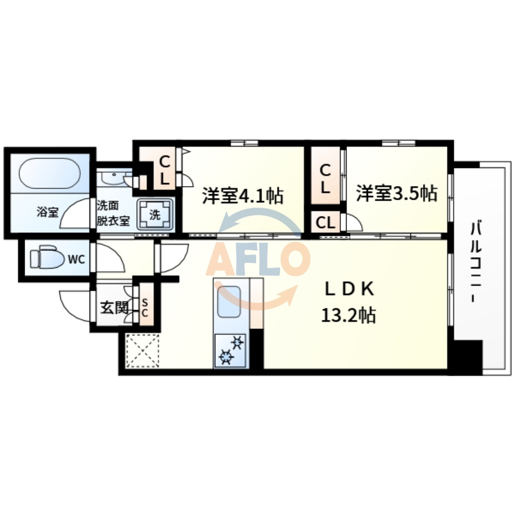 プレサンスレイズ新梅田　大淀小学校区の間取り|プレサンスレイズ新梅田　間取り