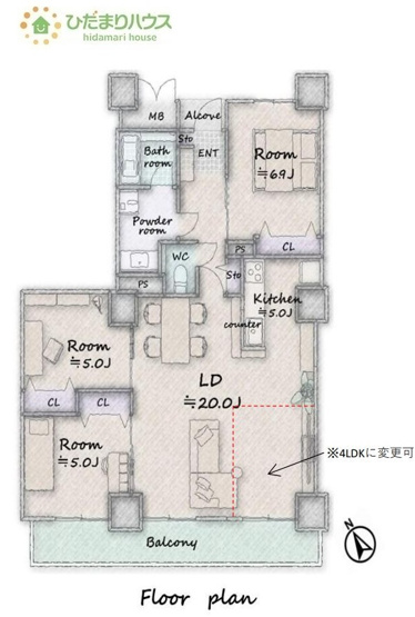 【間取り】 | ソリッドタワー | 4LDKに対応可能な間取りです！