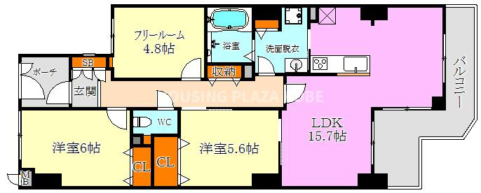 須磨一ノ谷グリーンハイツA棟の間取り