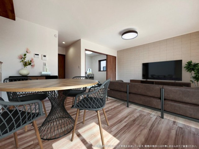 【居間・リビング】 | 【LDK　CG家具設置イメージ】
※画像内に含まれる家具家電はCGで作成したイメージです。実際の物件には付帯しません。