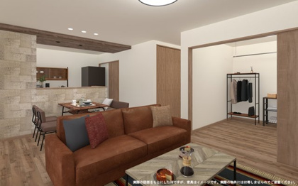 【完成予想図】 | 【LDK　イメージパース】
※画像は設計図面を基に作成したイメージです。