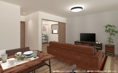 【完成予想図】 | 【LDK　イメージパース】
※画像は設計図面を基に作成したイメージです。