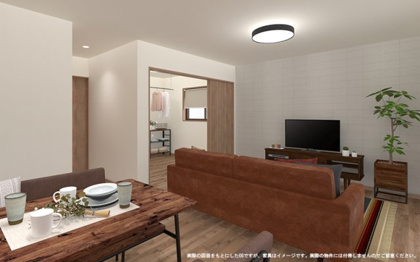 【完成予想図】 | 【LDK　イメージパース】
※画像は設計図面を基に作成したイメージです。