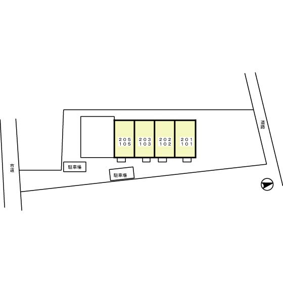 府中市白糸台４丁目のアパートの区画図