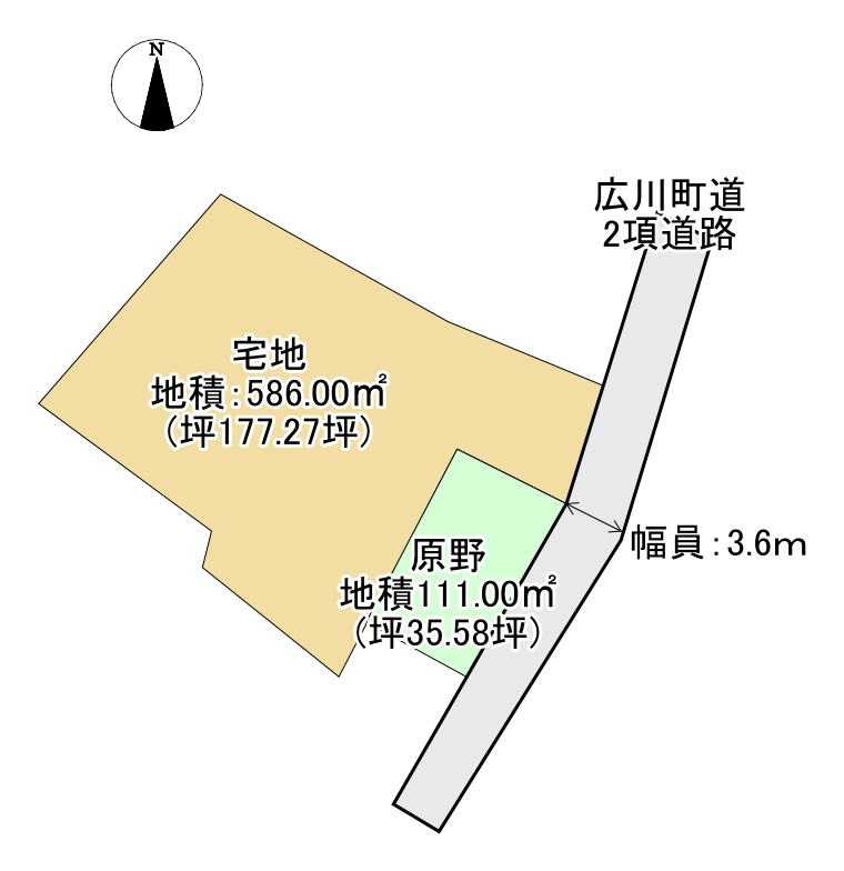 広川町一條土地の土地図